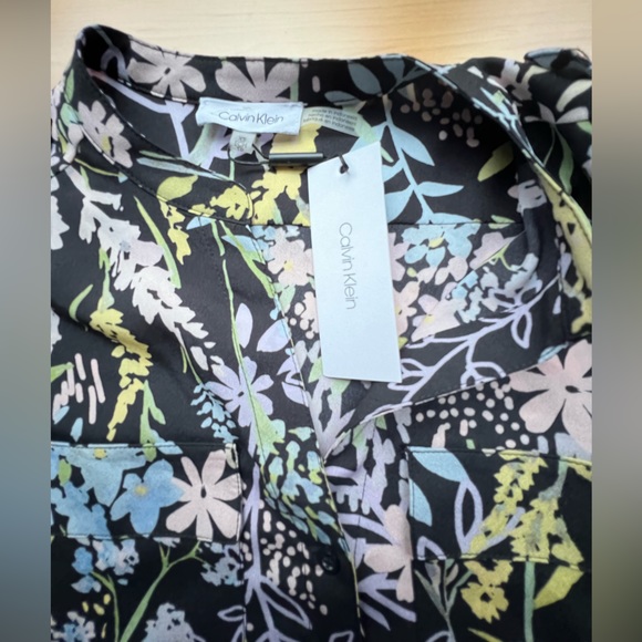 CALVIN KLEIN - Women’s Blouse / Floral pattern/ Multicolor / Size  XS - Picture 4 of 8